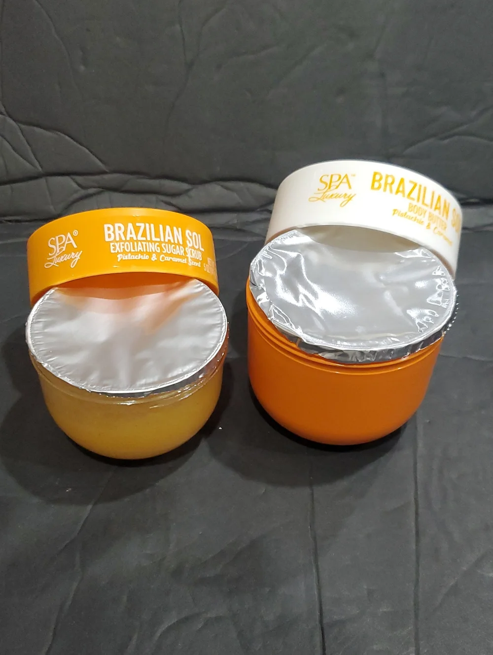 2pack Brazilian Sol Pistachio & caramel scented body scrub & body butter NEW